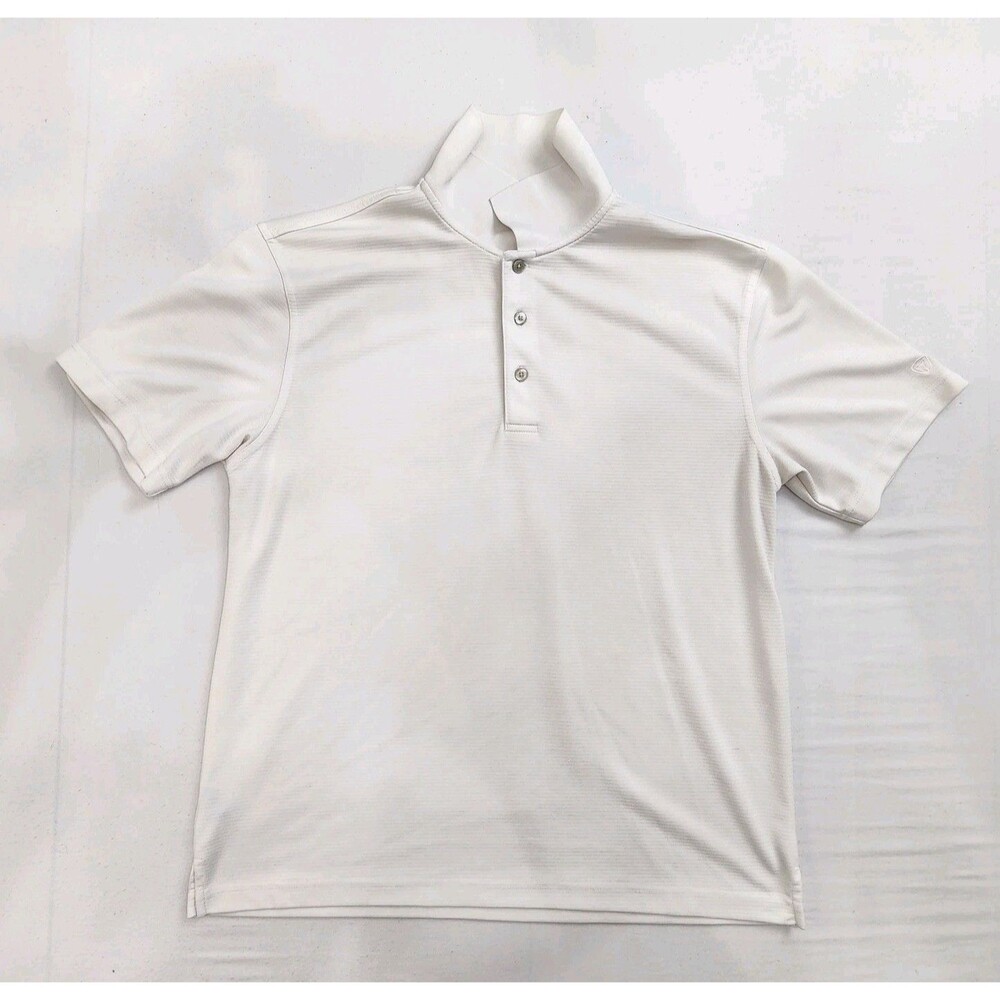 Pro Tour Cool Play Men's Large White Collared Polo Shirt Performance Fabric